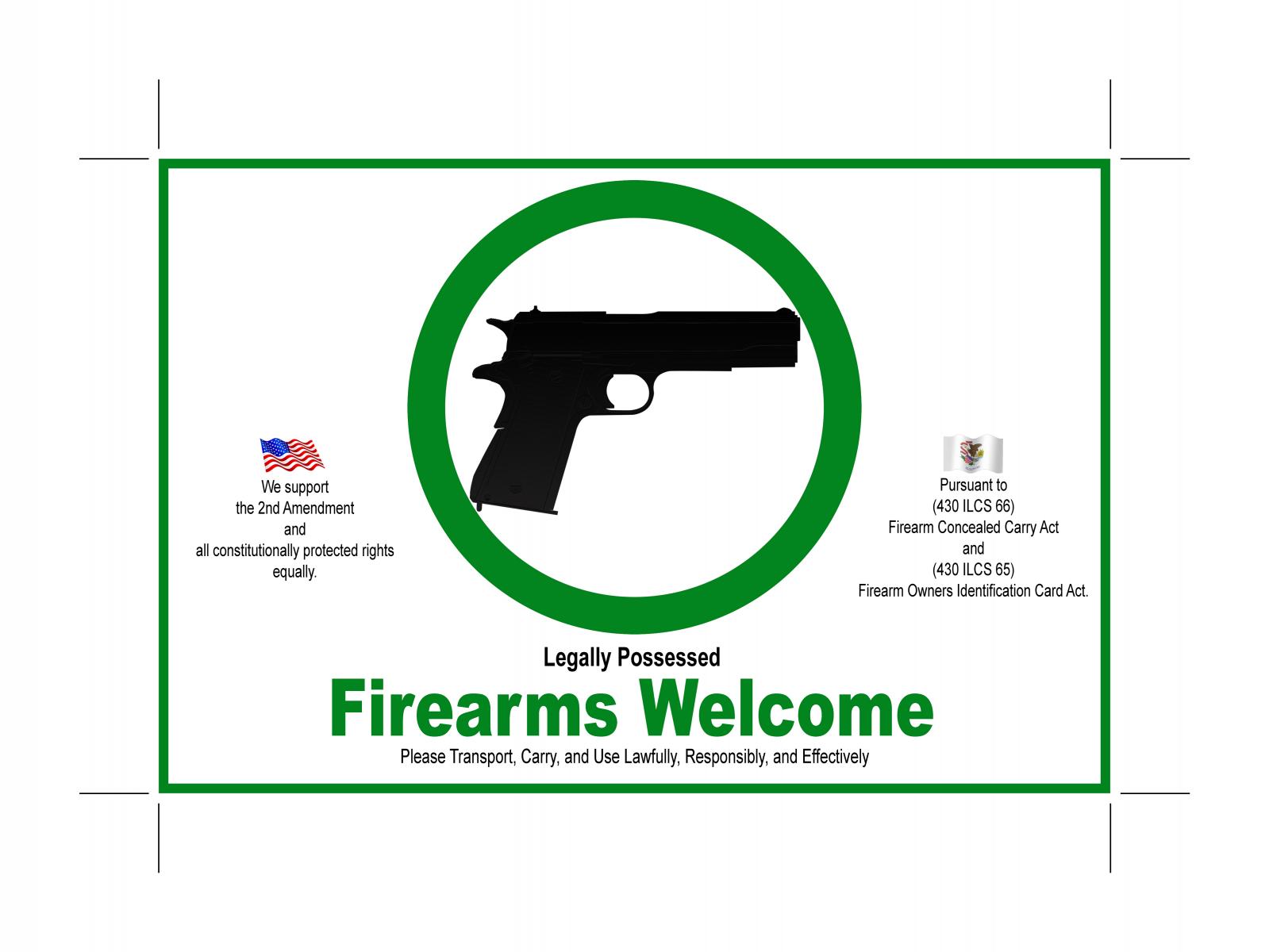 CONCEAL CARRY SIGNS Illinois Right to Keep and Carry