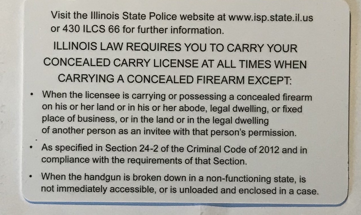 Carry Without Physical Copy of CCL - Illinois Right to Keep and Carry ...