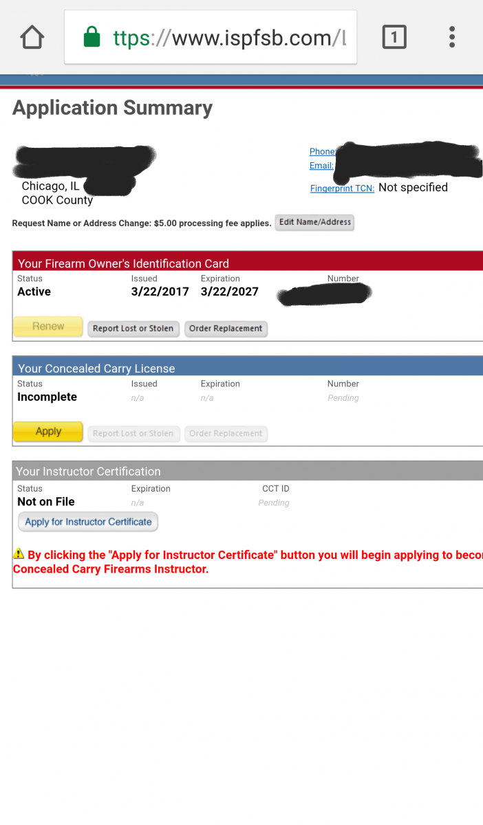 FOID card From active to mailbox time? Illinois FOID Application