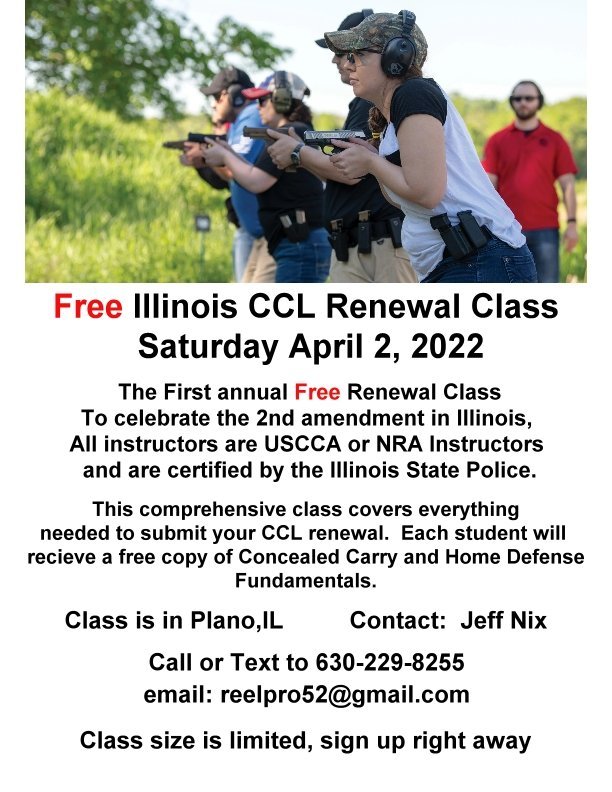 Free Renewal Class April 2nd in Plano Concealed Carry License Training